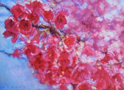 「春響く」　2021年　F4号(24.2×33.3cm)　カンヴァスに油彩